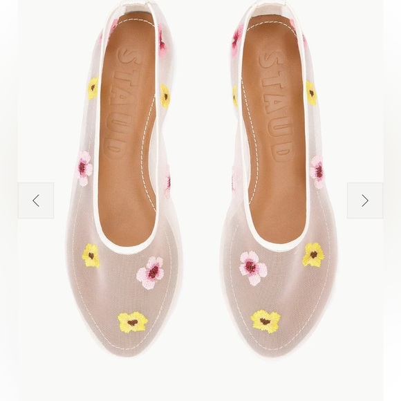 STAUD Shoes - STAUD ALBA BALLET FLAT floral MESH Leather Trim Minimalist Design EU 36.5 new